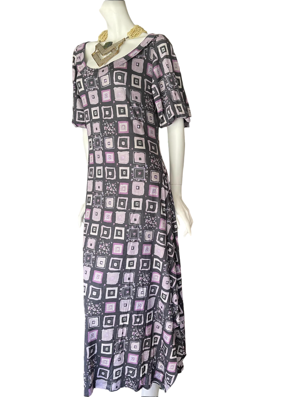 Silk Hand Painted Knit Maxi Dress