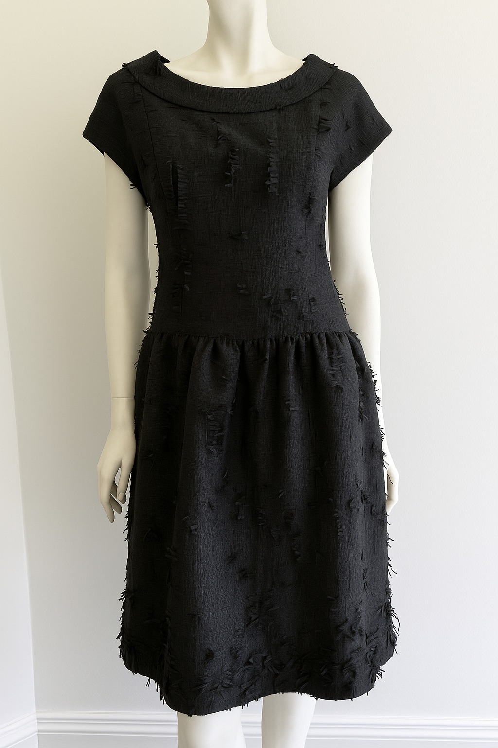 🖤 Handmade Black Textured Dress